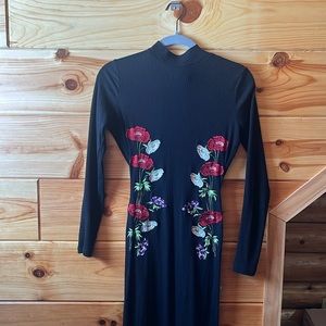 Floral open back dress